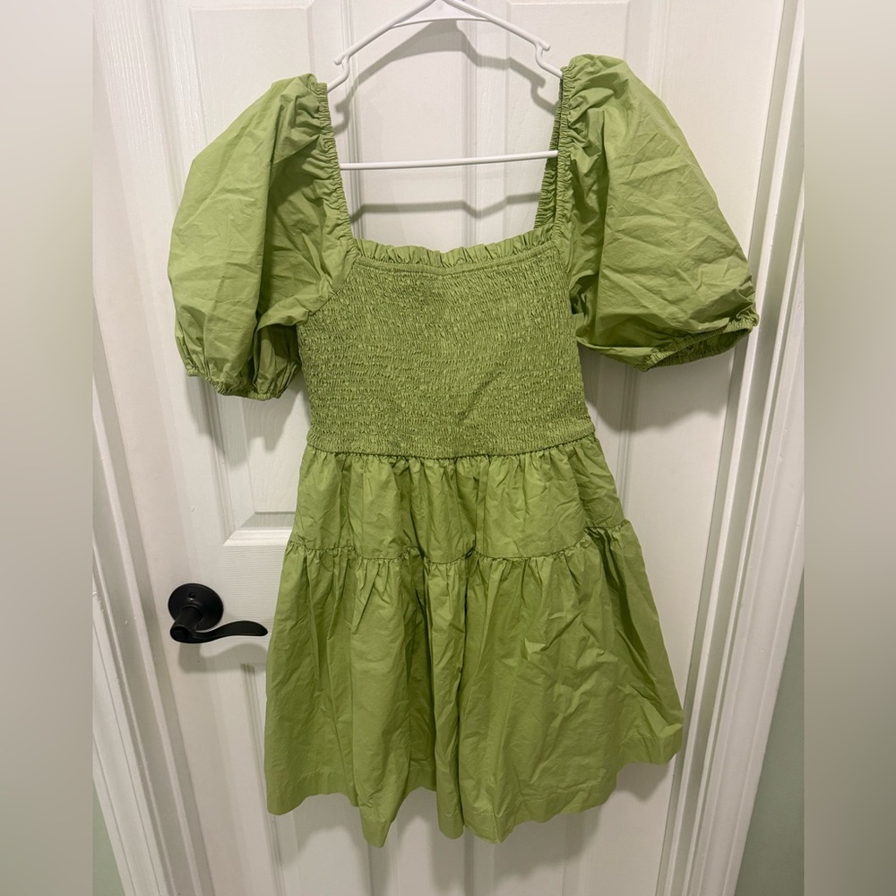 Green Puff Sleeve Dress - Stella Dallas medium